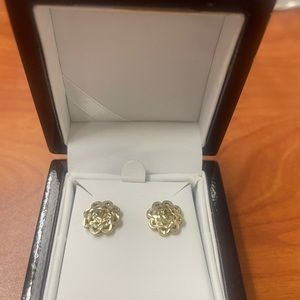 10k Gold Rose Earrings